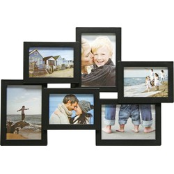 Henzo Fotolijst - Holiday Gallery - Collagelijst voor 6 foto\'s - Fotomaat 10x15 cm - Zwart
