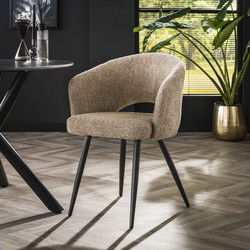 Set van 2 Eetkamerstoelen Bouclé Ole - Met Armleuningen