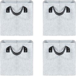 QUVIO Opbergmand Vilt - Grijs - Set van 4