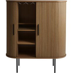 Kast Donker Eikenhout - Incl Glazenrek - 118cm - Nola
