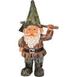 Farmwood Animals Tuinkabouter - groene muts met bijl - 24 cm - Tuinbeelden