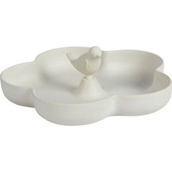 Decoris vogelbad - lichtbeige - bamboe hout - drinkschaal - 23 cm - Vogelvoederhuisjes