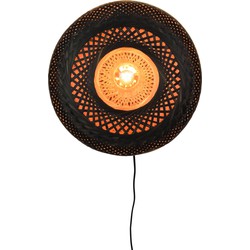 Wandlamp Palawan - Bamboe Zwart - Ø40cm