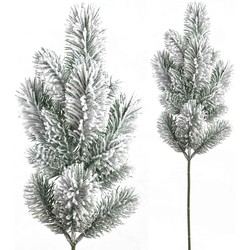 PTMD Twig Plant Pijnboom Kunsttak - 30 x 15 x 50 cm - Besneeuwd groen