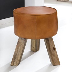 Pippa Design houten design kruk - bruin
