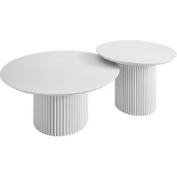 Meubella - Salontafel Mixx - Wit - Set van 2