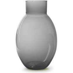 Bloemenvaas - Eco smoke glas - lichtgrijs/transparant - H32 x D20 cm - Vazen