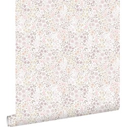 ESTAhome behang bloemetjes lila roze - 53 cm x 10,05 m - 139531