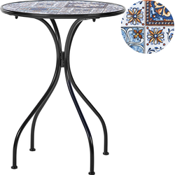 Beliani CIVITA - Tuintafel-Zwart-IJzer