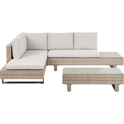 LANCIANO - Loungeset voor 5 - Gebroken wit - PE rotan
