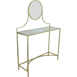 Orange85 Make up tafel - Goud - met Spiegel - Kaptafel - Glas