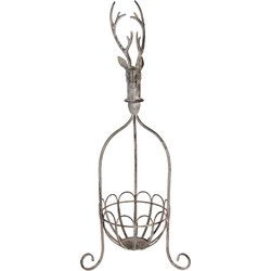Clayre & Eef Decoratie Mand Grijs Metaal Hert