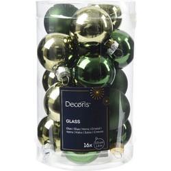 Kerstballen glas d3.5 cm groen 16st