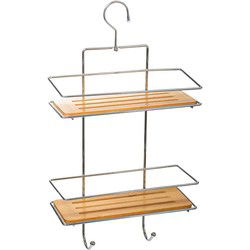 Zeephouder - bruin - bamboe - 14x14x12 cm - met zuignap - zeepbakje - Douche- en badrekjes