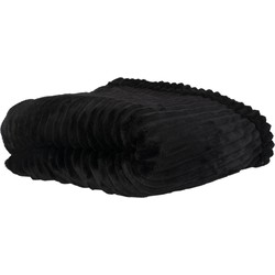 Deken Big Ribbed - Velvet Zwart - 150x150cm