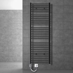 Elektrische badkamerradiator met verwarmingselement 1200W 600x1800 mm antraciet recht met zijaansluiting LuxeBath