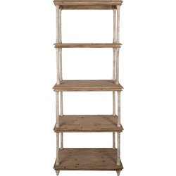 Clayre & Eef Boekenkast  80x40x210 cm Bruin Hout