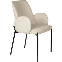 Housecraft Living Tjarda Eetkamerstoelen met armleuning Taupe - Set van 2