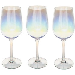 Set van 12x wijnglazen parelmoer voor rode wijn Fantasy 380 ml van glas - Wijnglazen