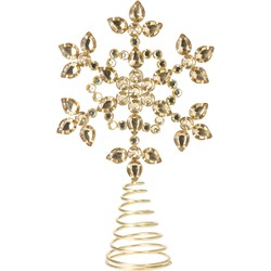 Christmas Decoration piek - ster vorm - goud met steentjes - 23 cm - kerstboompieken