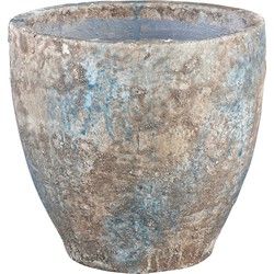 PTMD Rossy blauw keramieke pot rond hoog maat in cm: 35 x 35 x 33