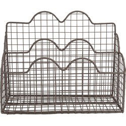 Clayre & Eef Brievenhouder  27x12x22 cm Bruin Ijzer Rechthoek