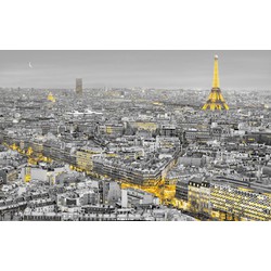 Sanders & Sanders fotobehang Parijs grijs en geel - 368 x 254 cm - 612263