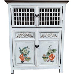 Fine Asianliving Chinese Kast Wit Handgeschilderde Details