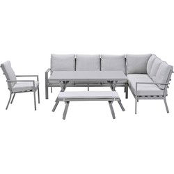 Garden Impressions Senja lounge dining set 5-delig rechts incl. stoel - valley sand
