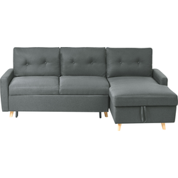 Beliani FLAKK - Hoekbank-Grijs-Polyester