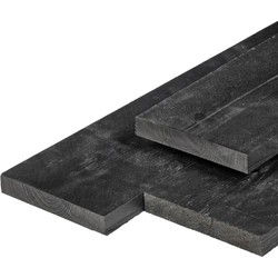Plank Midden-Europees grenen zwart gespoten 2,0x20,0x400 cm Tuindeco