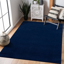 Tapijtenloods Uni Effen Laagpolig Vloerkleed Modern Donker Blauw Navy- 200x290 CM