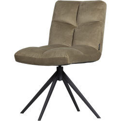 WOOOD Vinny Draaibare Eetkamerstoel - Velvet - Groen - 80x48x45