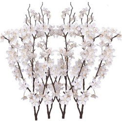 Witte appelbloesem - 4x - kunstbloem/tak - 57 bloemetjes - 84 cm - Kunstbloemen