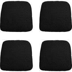 Madison -  Zitkussen Wicker Panama black - Ca. 48x48 cm - Set van 4