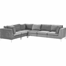 Beliani EVJA - Modulaire Sofa-Grijs-Fluweel