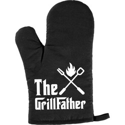 Vaderdag cadeau BBQ handschoen The Grillfather zwart - Ovenwanten