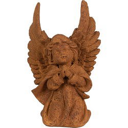 Clayre & Eef Decoratie Beeld Engel 19 cm Bruin Polyresin