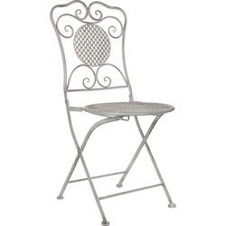 Mica Decorations Tuinstoel Provence - 52x40.5x92 cm - Ijzer - Wit