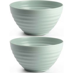 Plasticforte Kommetjes/schaaltjes - 4x - kunststof - 15x8 cm - groen - Kommetjes