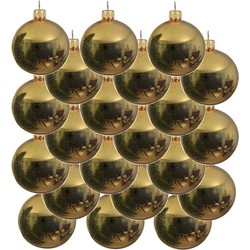 18x Glazen kerstballen glans goud 6 cm kerstboom versiering/decoratie - Kerstbal