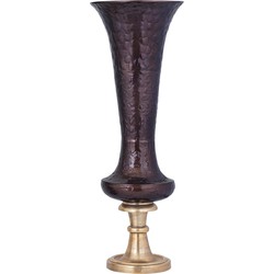 PTMD Bloempot Lysse - 28x28x79 cm - Aluminium - Bruin