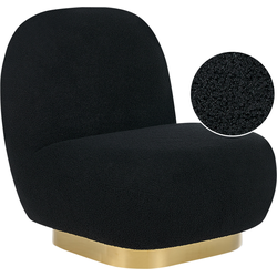 Beliani LOVIISA - Fauteuil-Zwart-Bouclé