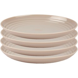 PlasticForte Rond bord/camping bord - 4x - D22 cm - beige - kunststof - Dinerborden