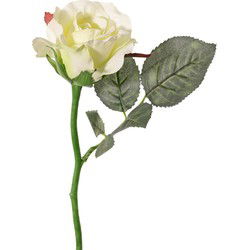 Topart Kunstbloem - roos Alice - wit - 30 cm - kunststof - decoratie - Kunstbloemen