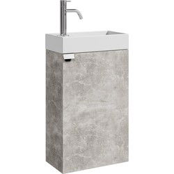 Badplaats Toiletmeubel Apollo 40 x 22 cm - Beton Grijs - Fonteinmeubel met Wastafel
