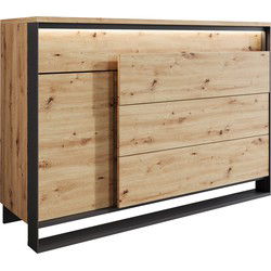 Meubella - Dressoir Quincy - Eiken - 130 cm