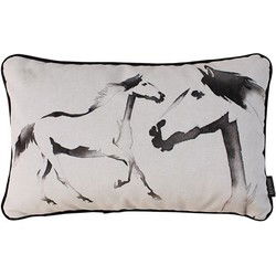 Sierkussen Velvet Two Horses | 30 x 50 cm | Velvet/Polyester
