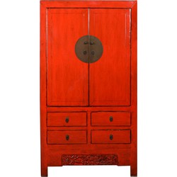 Fine Asianliving Antieke Chinese Bruidskast Rood High Gloss