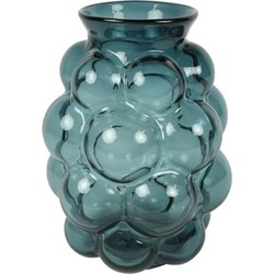 Countryfield Bloemenvaas Bubblegum Large - transparant glas - petrol blauw - D21 x H30 cm - vaas - Vazen